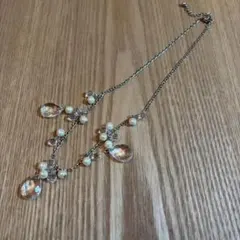 クリスタルパールエレガントネックレス