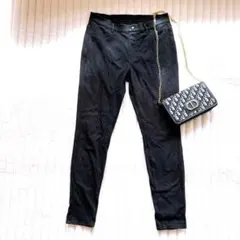 UNIQLO ユニクロ　レギンスパンツ スキニーパンツ　XL 黒　ストライプ