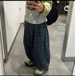 パジャマパンツ チェックパンツ ブラックウォッチ極太 美品00s cityboy