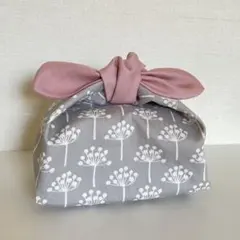 リボンのお弁当袋　北欧植物