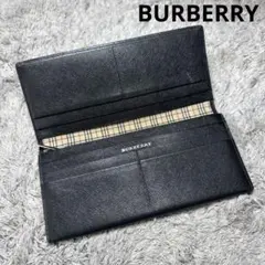 BURBERRY バーバリー 長財布 レザー ブラック ノバチェック