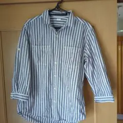 GU　七分袖　ストライプシャツ