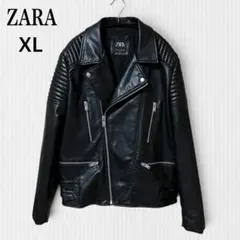 【人気XLサイズ】ZARA ダブルライダースジャケット バイカー 黒