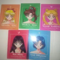セーラームーンストア　　ノベルティ　クリアカード　全５種コンプリート