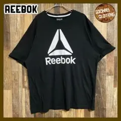 オーバーサイズ リーボック ビックロゴ プリント 2XL 黒 半袖 Tシャツ