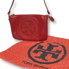 【美品】トリーバーチ ショルダーバッグ ポーチ レザー 赤 金具