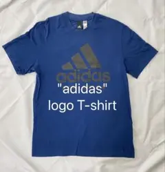 【美品】adidas Tシャツ ネイビー　短丈　Sサイズ　ロゴTシャツ