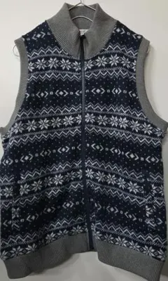 ELLE SPORT 雪の結晶柄 ベスト Lサイズ