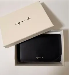agnès b. 黒 レザー 名刺入れ 箱付きのサムネイル
