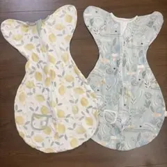 スワドル　おくるみ　 Lサイズ ２枚セット　レモン　木の葉　ベビー　布団