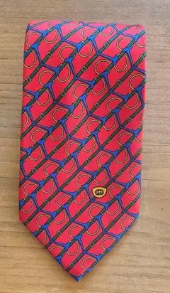 【美品】GUCCI ネクタイ シルク100% 赤 総柄 イタリア製