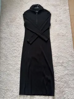 UNIQLO ブラック ロングニットワンピース L