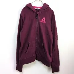リーボック パーカー フード 長袖 リブ ロゴ XXL 濃紫 スポーツ 運動