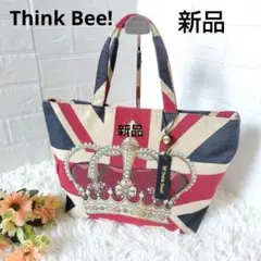 ♤♥♧♢Think Bee! 王冠柄ゴッドセイヴザクイーン トートバッグ 