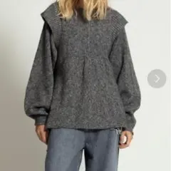 willfullyボリュームスリーブ グレー ニットセーター