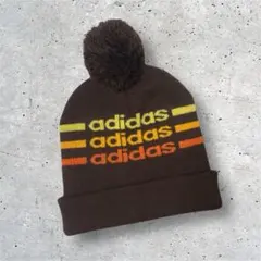 90s adidas ボンボンニット帽 好配色y2k