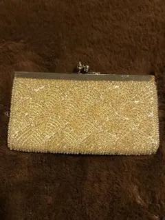 ヴィンテージ ゴールド　ビーズ　がま口　小物入れ　itimi