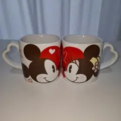 Disney ミッキー＆ミニー ペアマグカップ ミニーちゃんストラップおまけ付き