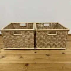 ニトリ ラタンバスケット3つ 蓋1つのセット - メルカリ