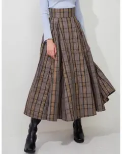 メモリータフタバックレースアップチェックスカート　MERCURYDUO