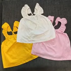 ZARAキッズ　フリルキャミソール　背中クロス　110㌢　3色セット　夏服のサムネイル