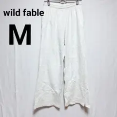 ワイドパンツ アイボリー メンズ M 古着 ボトムス ウエストゴム ズボン