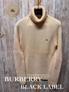 BURBERRY BLACK LABEL タートルネックニット 白系