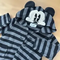 【美品】ミッキー耳付きフードニットカーディガン 90cm Disney セーター