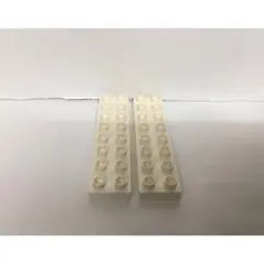 レゴ デュプロ 薄い プレートブロック 白 2×8 ロング ブロック 白色 2個