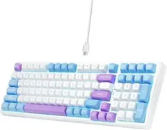 e元素ゲーミングキーボードZ-99 シルバーウッド軸メカニカルキーボード USB