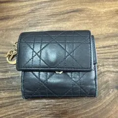 Christian Dior 三つ折り財布 ブラックのサムネイル