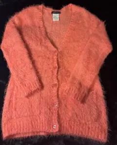 サーモンオレンジ カーディガン Fサイズ
