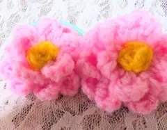 ③ヘアゴム❁⃘*.゜2個セット花モチーフ 編み物