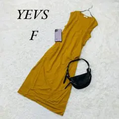 イーブス/ノースリーブ/シャツワンピース/ロング/スリット/ポケット/黄色系/F