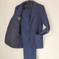 美品 ヴァルディターロ シップス イタリア製 スーツ 44 S 濃紺 ストライプ