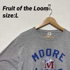 k*a様 【US古着】フルーツオブザルーム ロンT ビックロゴ グレー L
