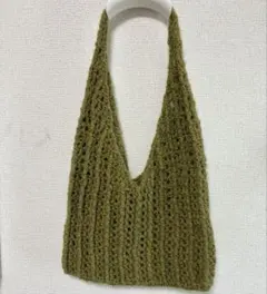 かぎ針編み ハンドメイド バッグ グリーン