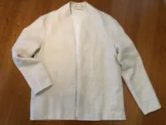 ZARA リネンノーカラージャケット ベージュ サイズM