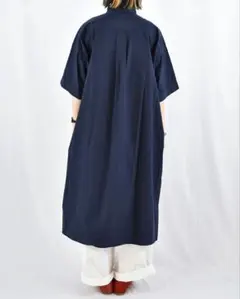 DANTON　2023年　コットンポプリンワンピース　ネイビー　19,250円