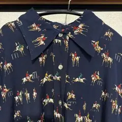 【古着・総柄】乗馬　長袖シャツ