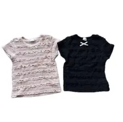 プティマイン　半袖Tシャツ　2点セット　ピンク系とブラック系　100㎝