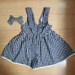 mezzo piano フリル付きオーバーオール 130cm