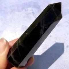 【虹入り！漆黒！大きめ】最強魔除け　天然石　モリオン　ポイント　厄除け