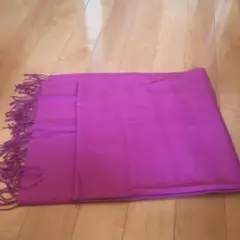 紫色 フリンジ付き ストール