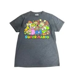 アニメTシャツ　スーパーマリオ　キャラクター　グレー　M 古着 8Sb