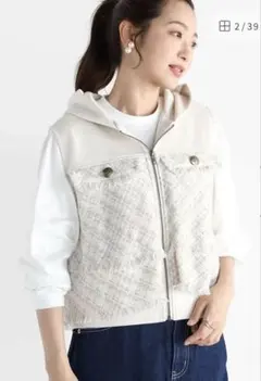 Vin バックフリルツイードベスト