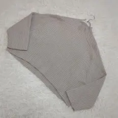 H&M ライトベージュ　ハイネック　リブ編み　ニット　セーター　オーバーサイズ