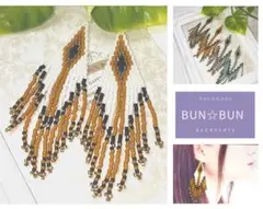 No.109 ハンドメイド☆デリカビーズステッチ フリンジピアス