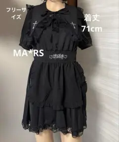 ゴスロリ ブラック 半袖 ワンピースのサムネイル