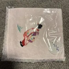 ピンク ハンカチ 刺繍入り